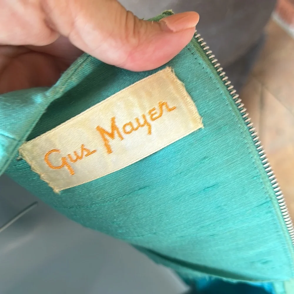 Gus Mayer teal vintage dress size 14 - Picture 10 of 13